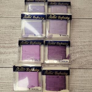 Mokuba Embroidery Sylk Ribbon - 7mm - 8 Packs Shades of Purple #1 - 3 yds each